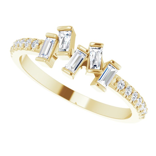 14K Yellow 1/3 CTW Natural Diamond Scattered Ring